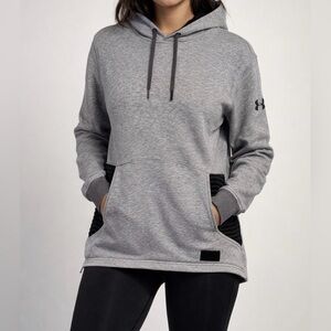 Under Armour Hoodie Large Gray Fitted Athletic Sweatshirt GUC